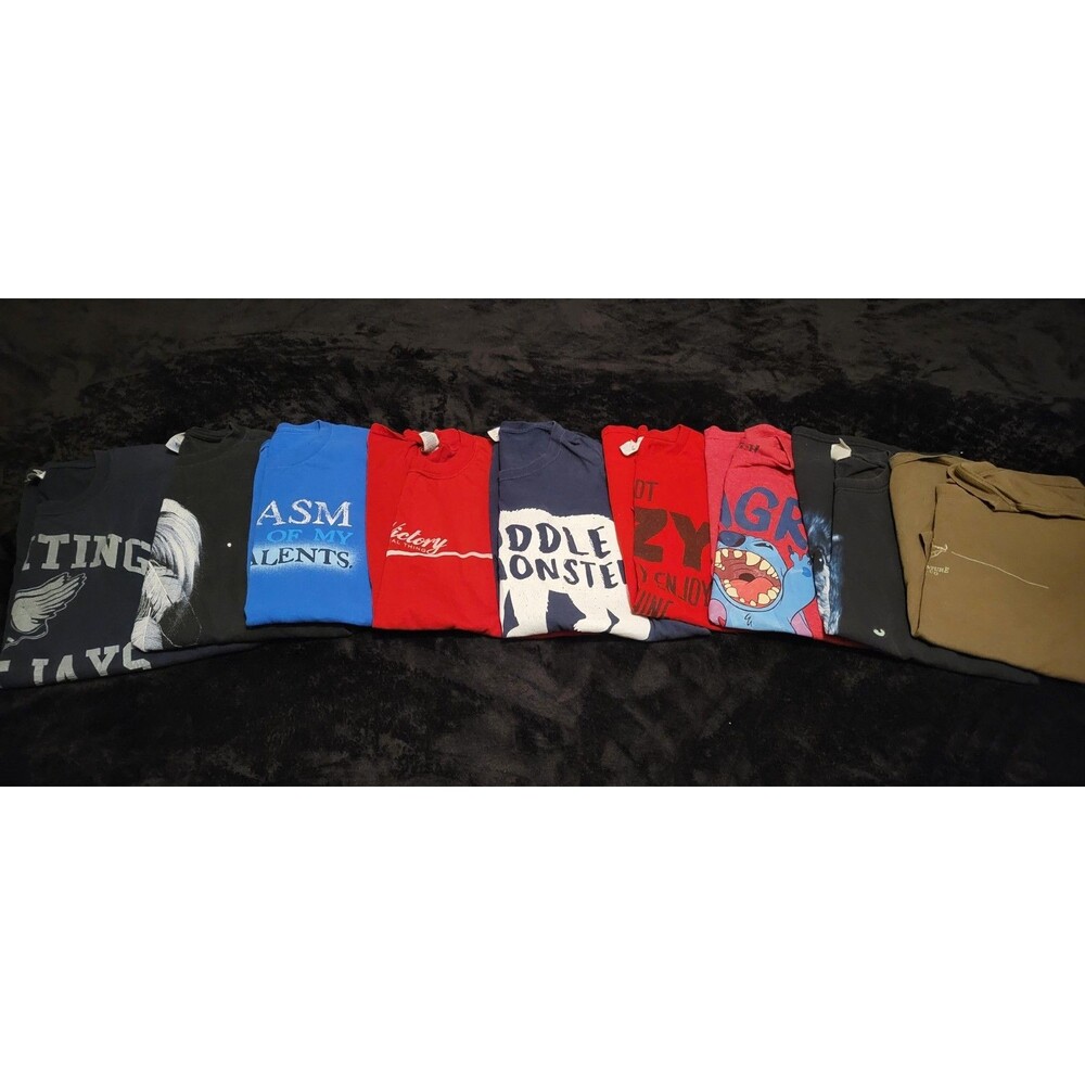 Mixed Lot Of 9 Men's Graphic T-Shirts Size XL